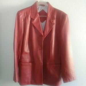Red Leather Blazer